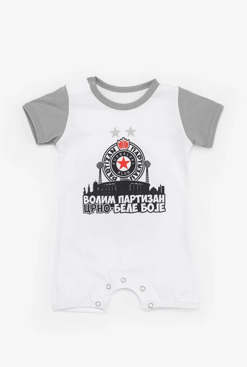 PARTIZAN Romper Volim Partizan crno-bele boje
