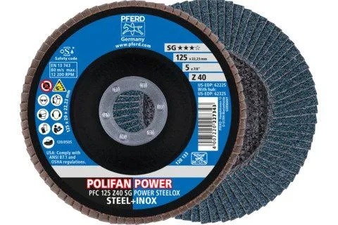 PFERD Polifan - lepezasti brsuni disk  SG perfomansi PFC 115 Z40 Power Steelox