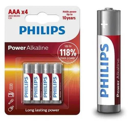 PHILIPS Baterija, AAA LR03, 4 kom.