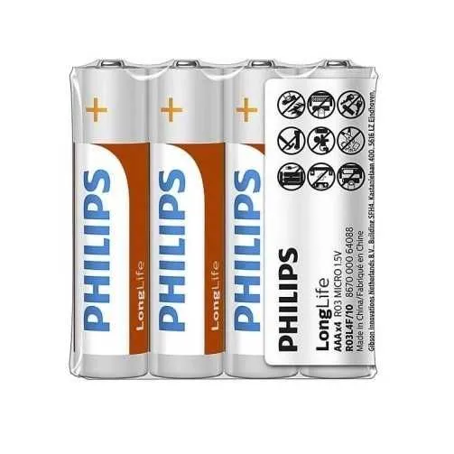 PHILIPS Baterija AAA R03, 4 kom.