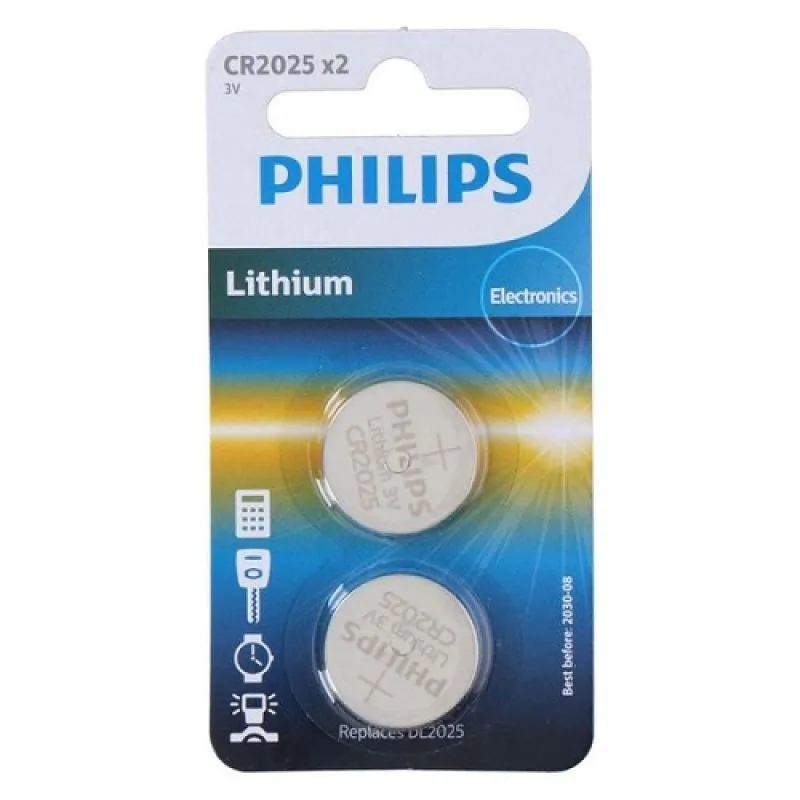 PHILIPS Baterija CR2025/ 2 kom.