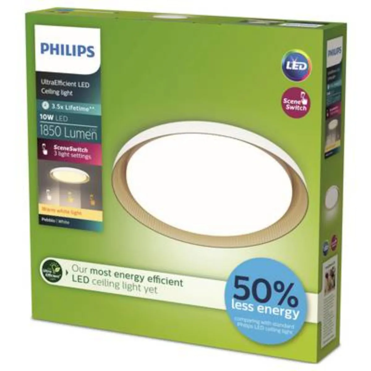 PHILIPS Plafonjera Pebblo LED 10W 27K bela