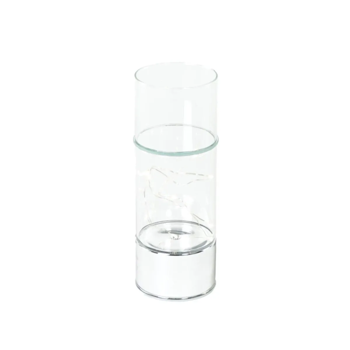POLIMONT Vaza staklena dekor sa LED svetlom 8X22 cm