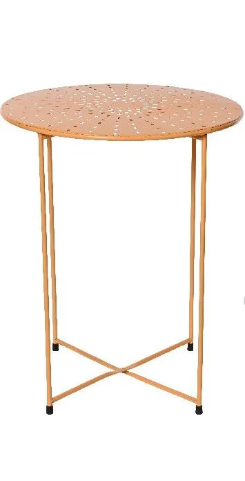 Pomoćni metalni stočić/ pastelno narandžasti/ 48cm