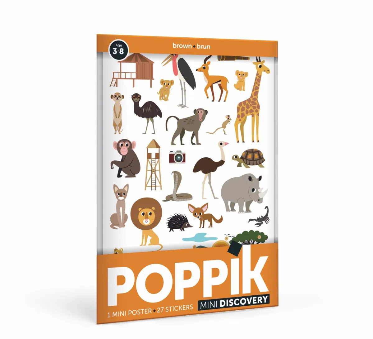 POPPIK Edukativni poster s nalepnicama Mini otkrića: Braon boja