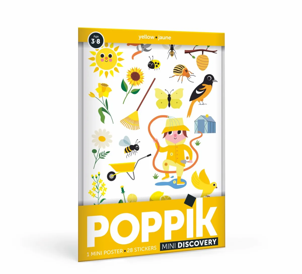 POPPIK Edukativni poster s nalepnicama Mini otkrića: Žuta boja