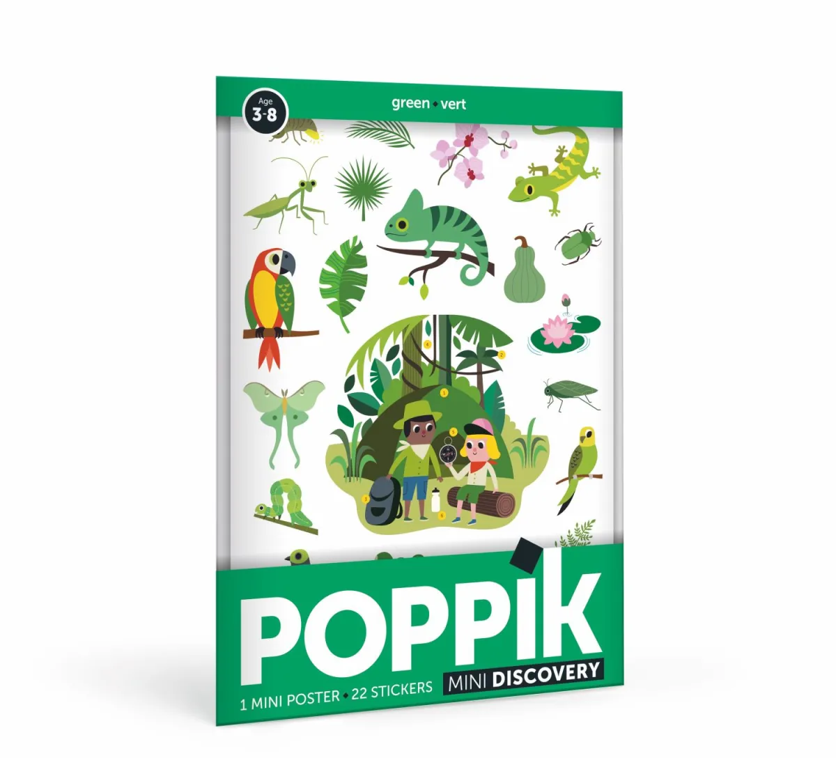 POPPIK Edukativni poster s nalepnicama Mini otkrića: Zelena boja