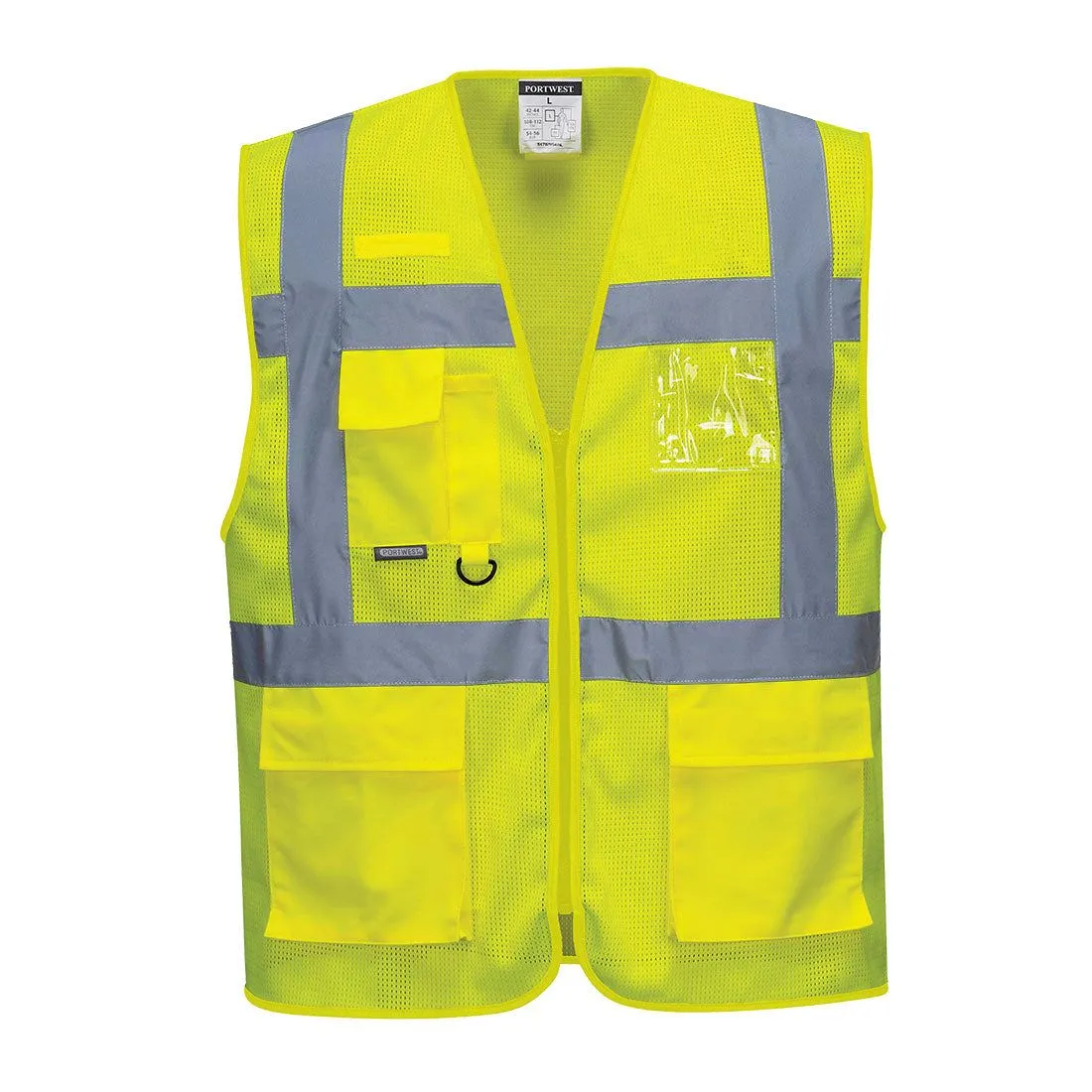 PORTWEST Mrežasti prsluk sa džepovima C376/ fluorescentno žuta
