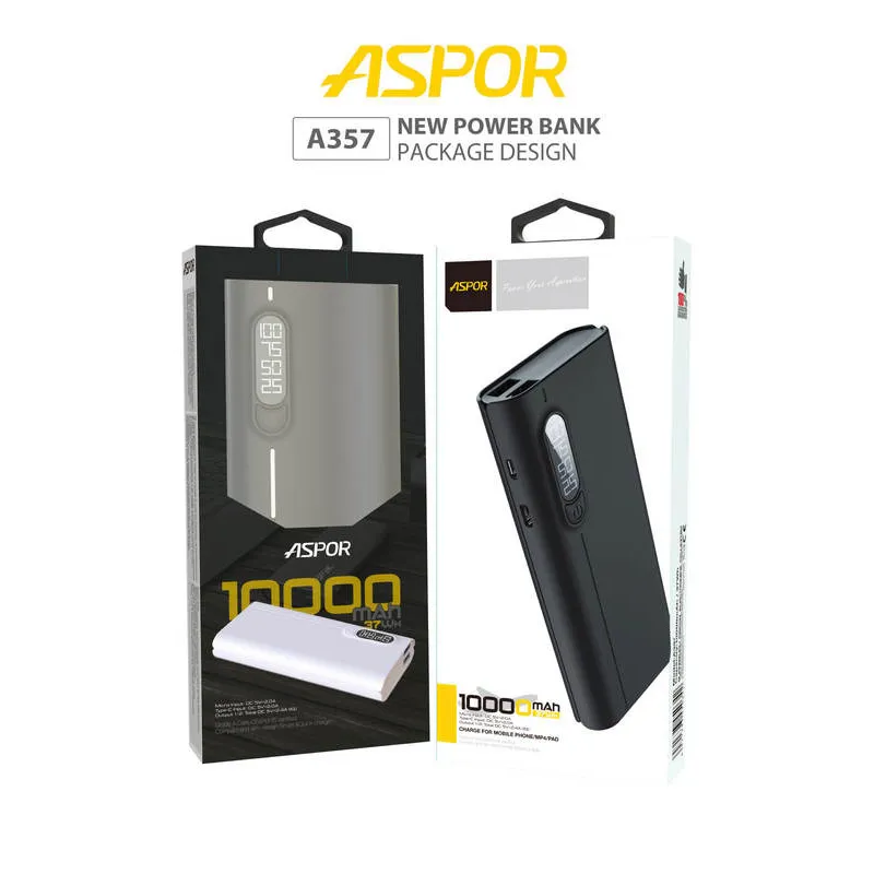 Power Bank Aspor A357 10000 mAh bela