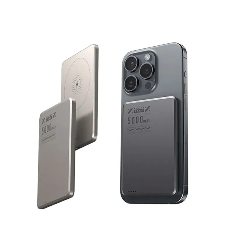 Power Bank Mag Charger 5000mAh PD20W+15W ljubicasti