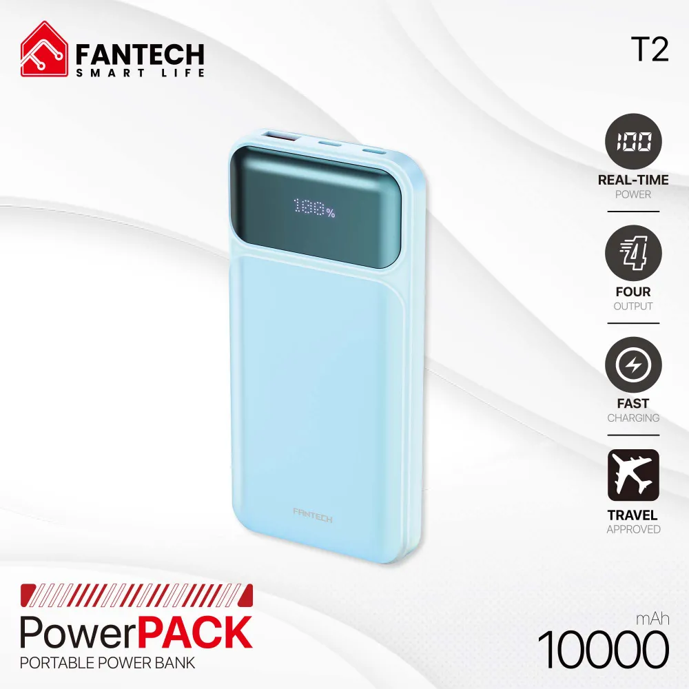 Power bank Prenosiva baterija Fantech T2 10000mAh QC/ PD/ 22.5W  plavi