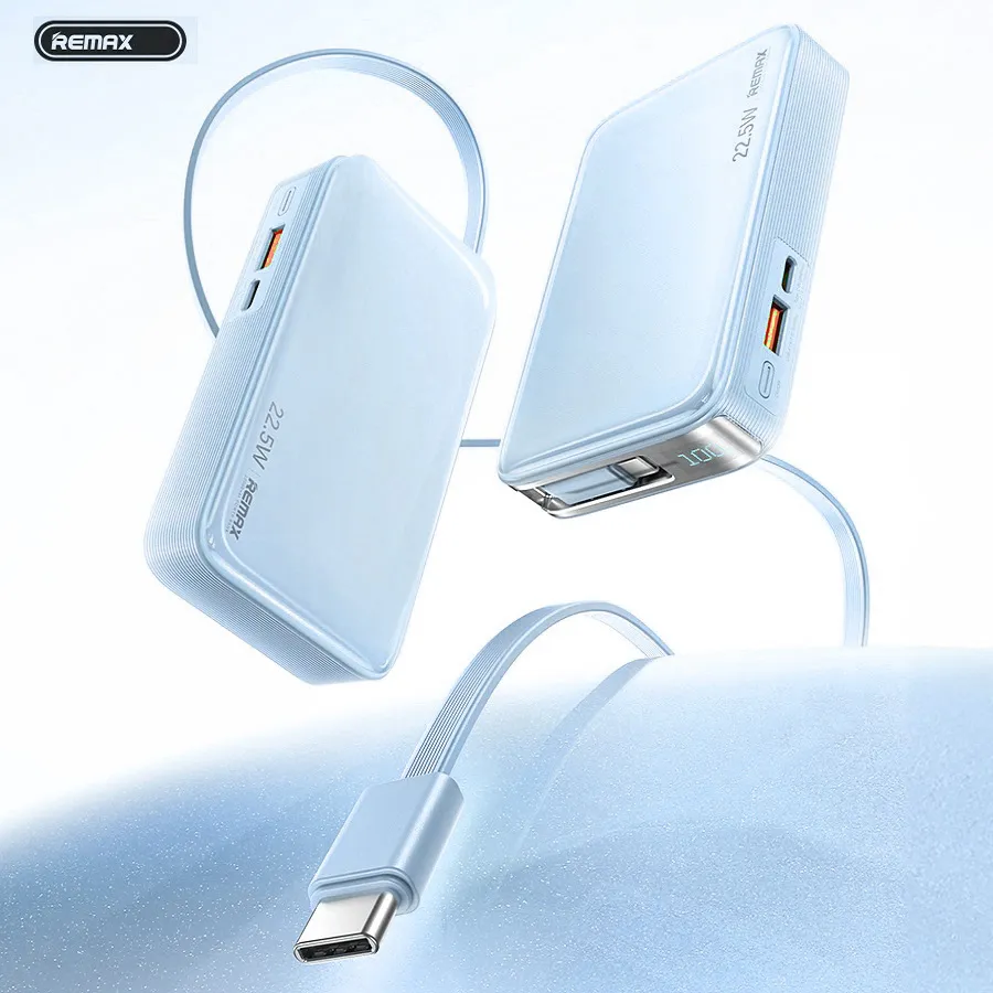 REMAX Power bank prenosiva baterija FCP-25 Fast Charging 22.5W (teleskopski kabl) Type-C 10000mAh plavi