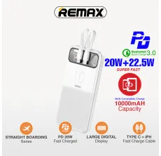 Power bank prenosiva baterija REMAX Stervui Series RPP-619 PD 20W+ QC 22.5W 10000mAh beli