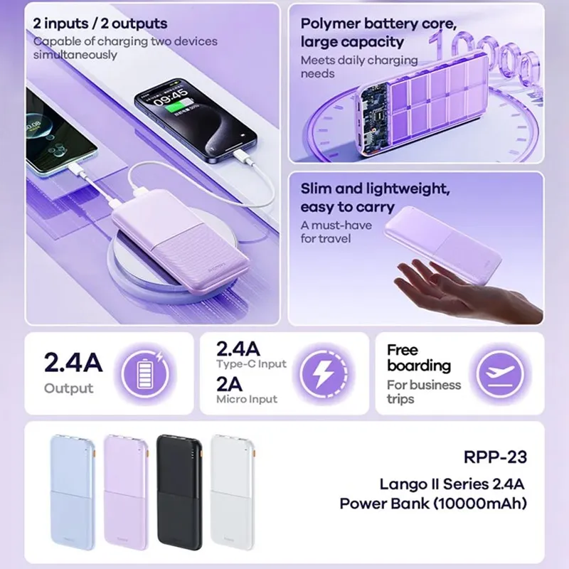 Power Bank Remax Lango II Series RPP-23 2.4A 10000 mah plava