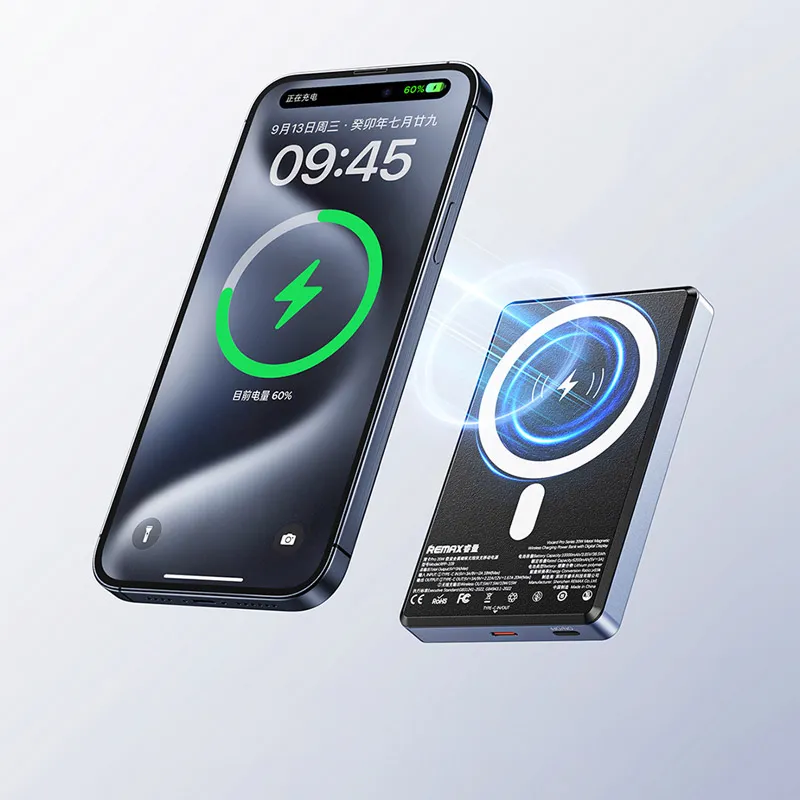 Power Bank REMAX Vocard Pro Series RPP-109 20w Mag Charger 10000 mAh sivi
