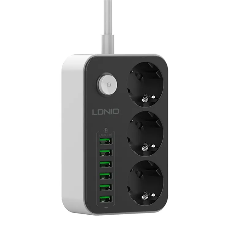 Produžni kabel LDNIO SE3631 3 utičnice 6xUSB 2m X10