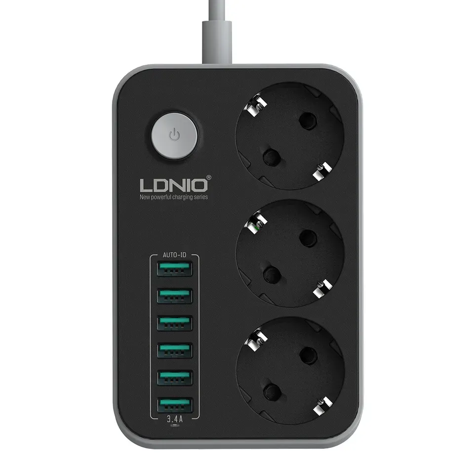 Produžni kabl LDNIO SE3631 3 utičnice 6xUSB 2m