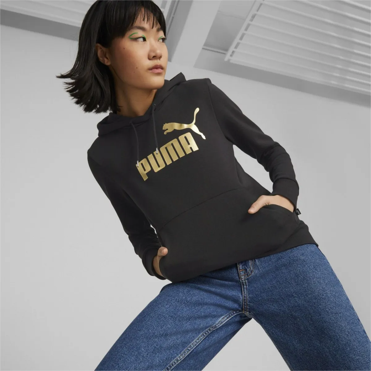 PUMA Duks sa kapuljačom puma ess+ metallic logo  hoodie tr W