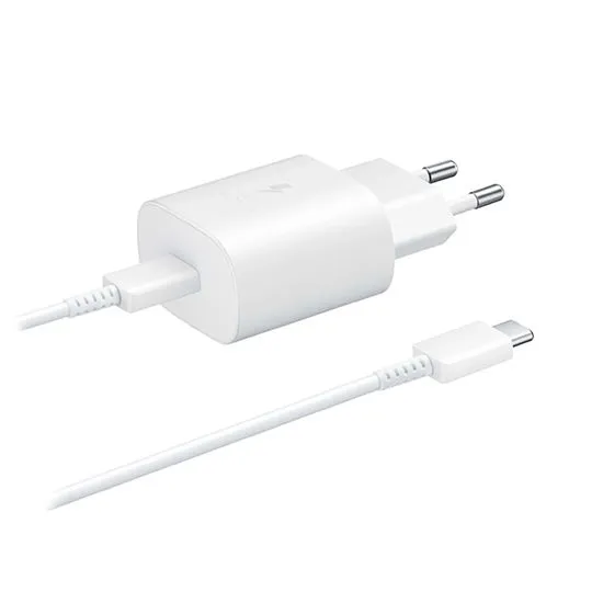 Punjač Super Fast 25W/3A za Samsung PD + kabl type-C na Type C, bela