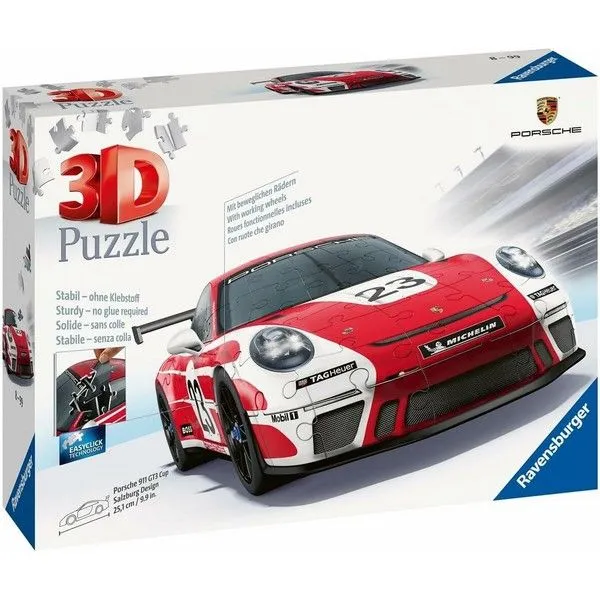 Ravensburger 3D puzzle - Porsche GT3 Cup crveni - 180 delova