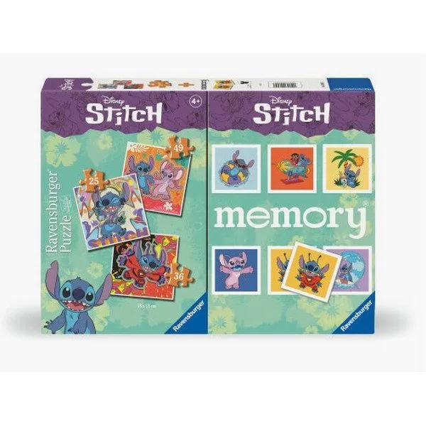 Ravensburger društvena igra – Puzzle/igra memorija Stitch 2u1