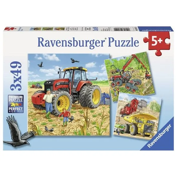 Ravensburger puzzle - Mašine - 3x49 delova