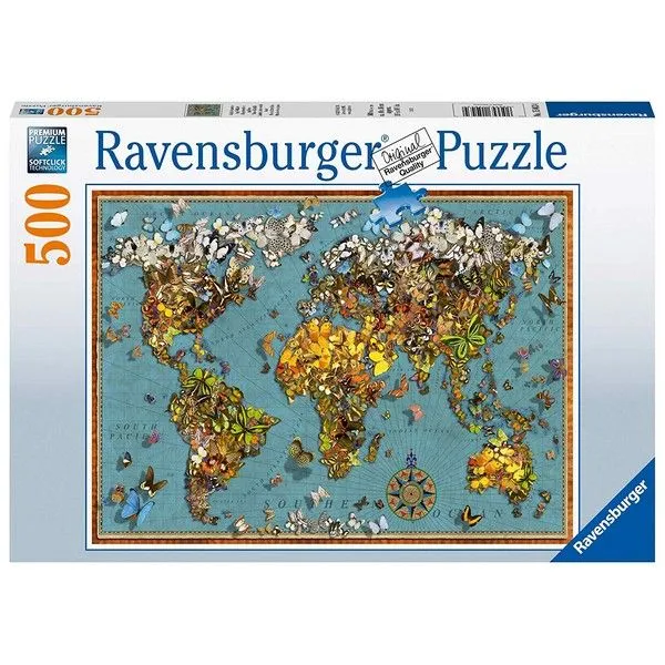 Ravensburger puzzle - Mapa sveta - 500 delova
