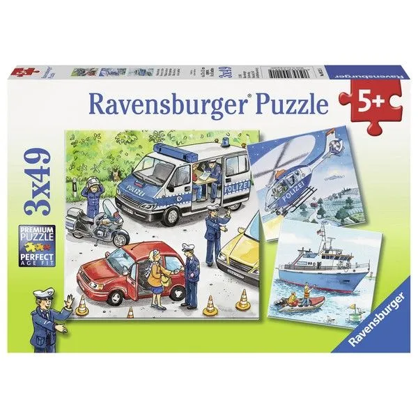 Ravensburger puzzle - Policija u akciji - 3x49 delova