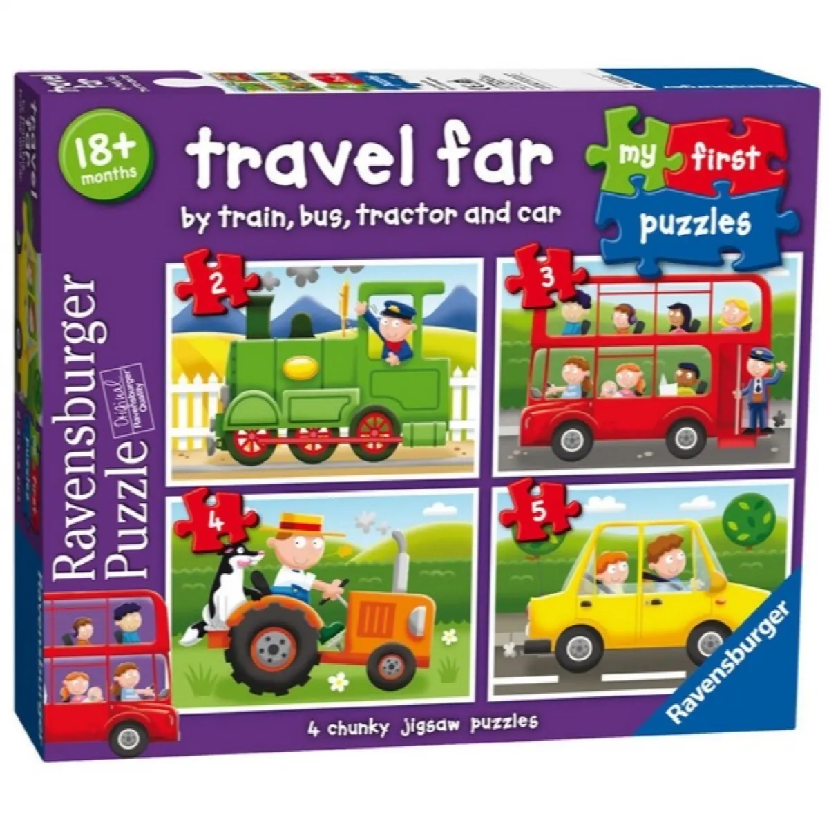 Ravensburger puzzle (slagalice) - Moje prve puzzle/ 4 u 1/ Prevozna sredstva
