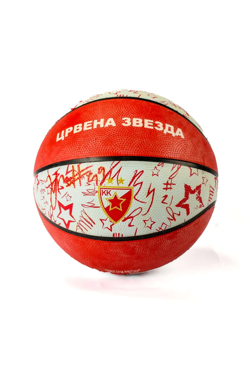 RED STAR Lopta gumena šarena grb KK Crvena Zvezda
