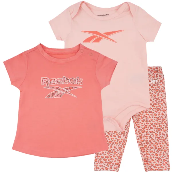 REEBOK set za bebe devojčice tri dela, rozi