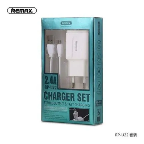 REMAX Strujni FAST punjac 2/4A 2x USB+ TIP C kabl 1m beli