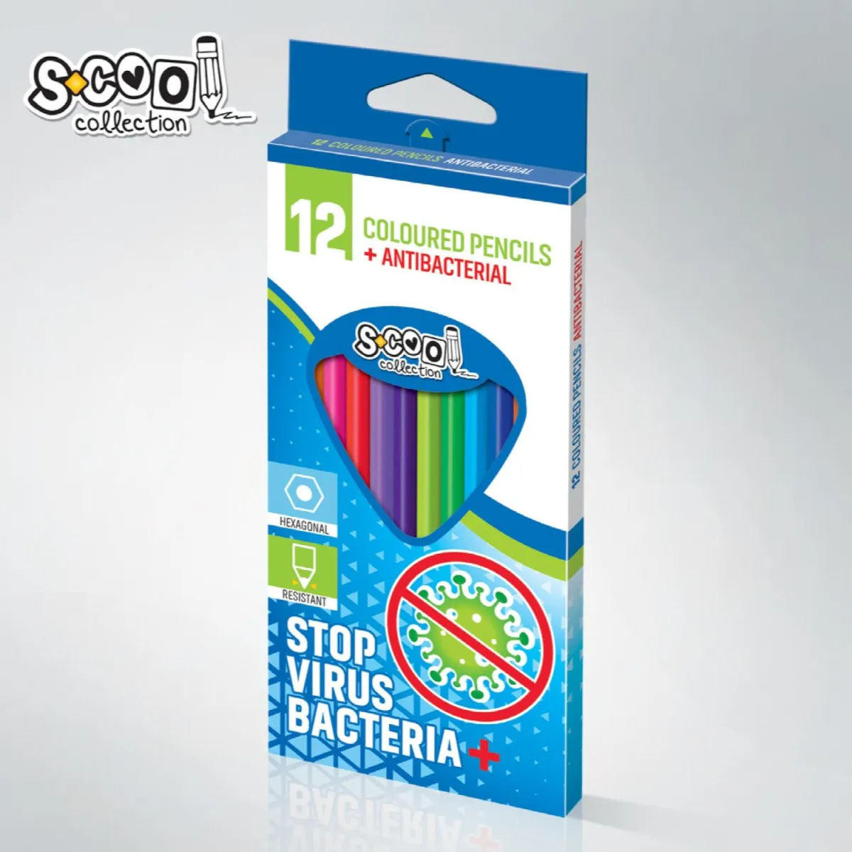 S-COOL Drvene bojice Antibacterial, set 1/12 sc1283