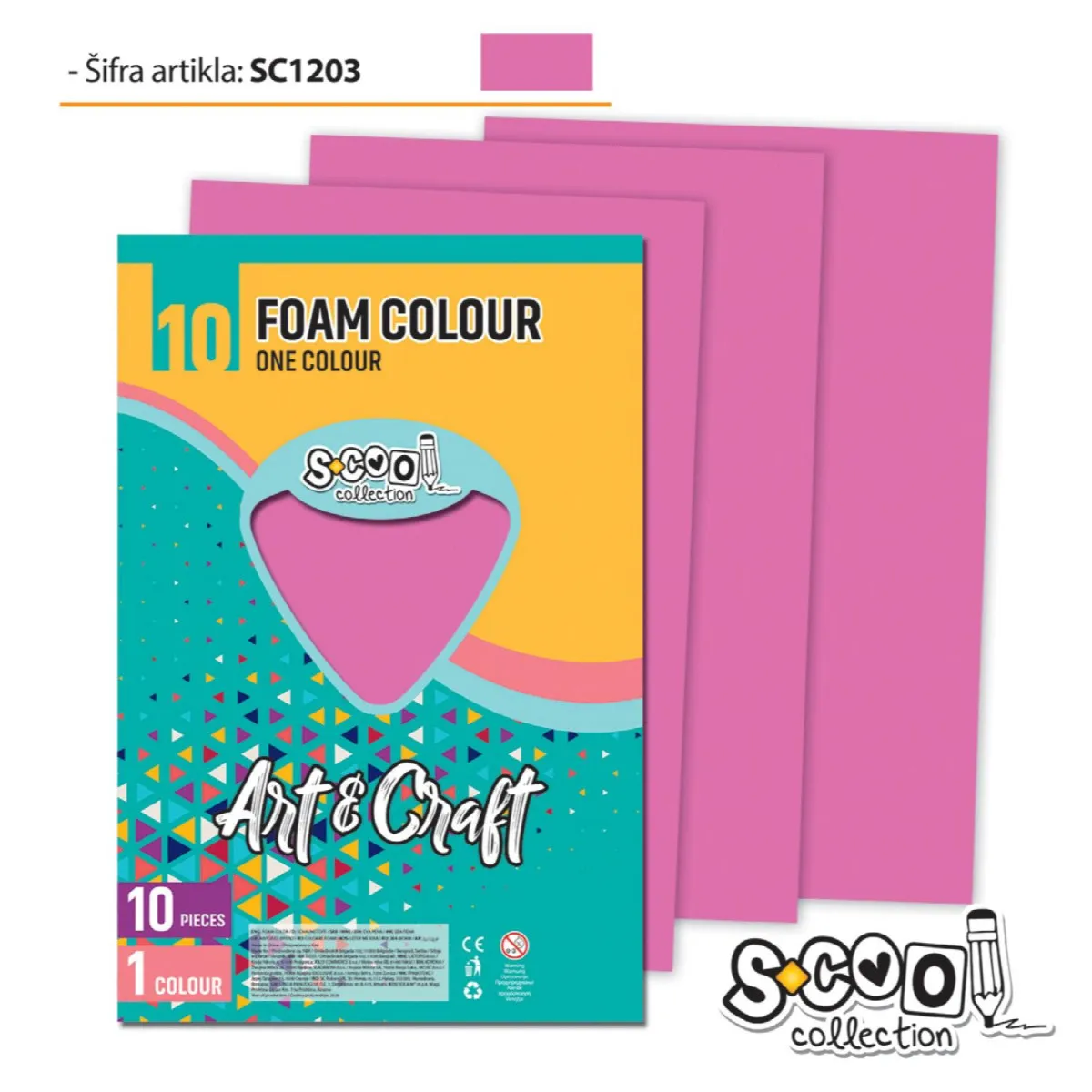 S-COOL Eva pena roze, set 1/10 sc1203