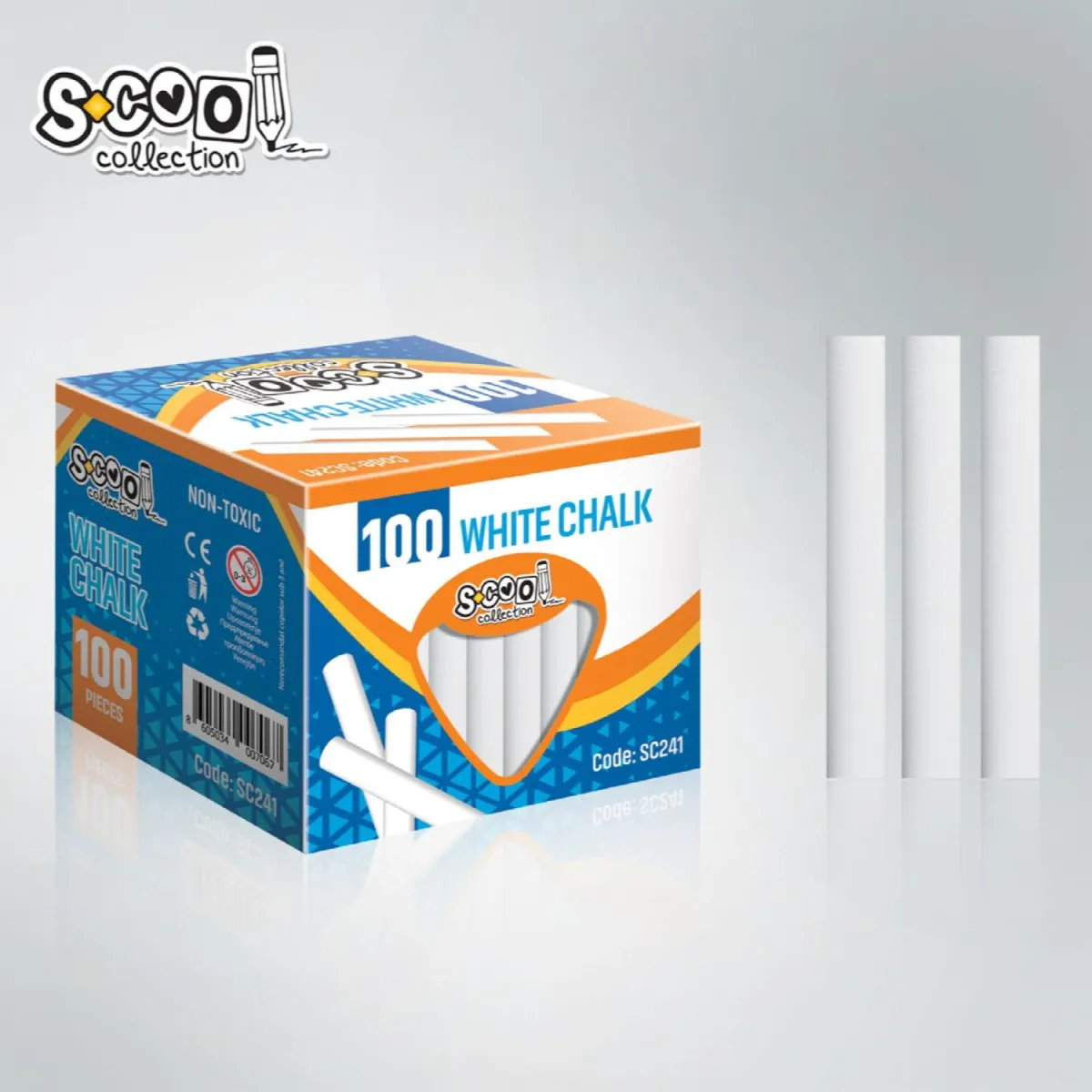 S-COOL Kreda bela set 1/100 sc241