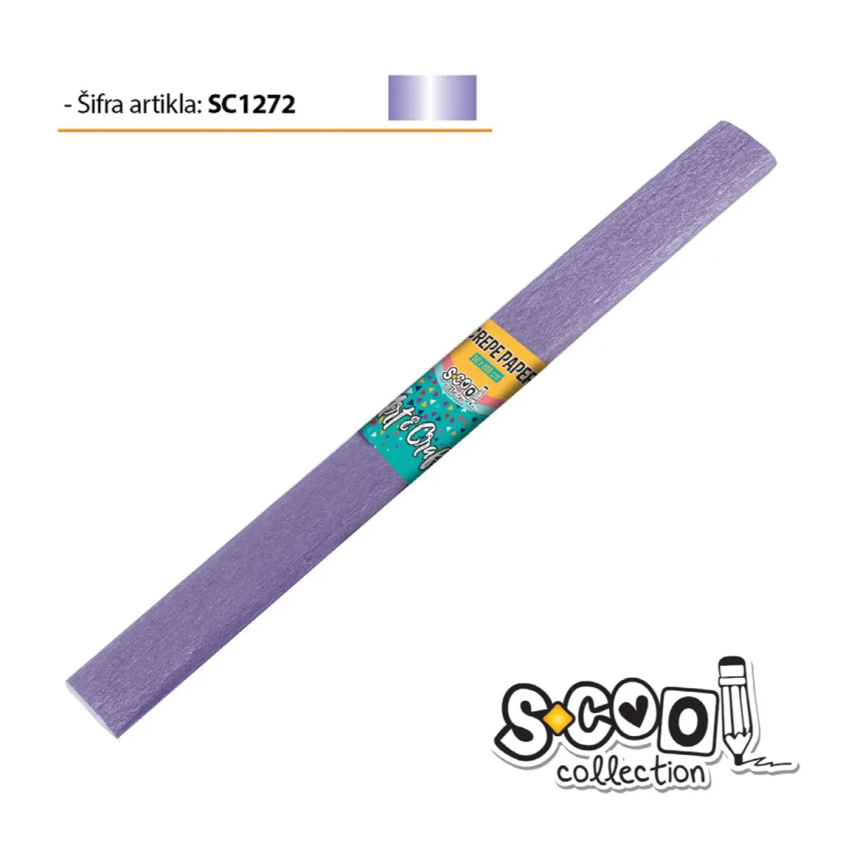 S-COOL Krep papir, biser ljubičasti sc1272-10 kom set