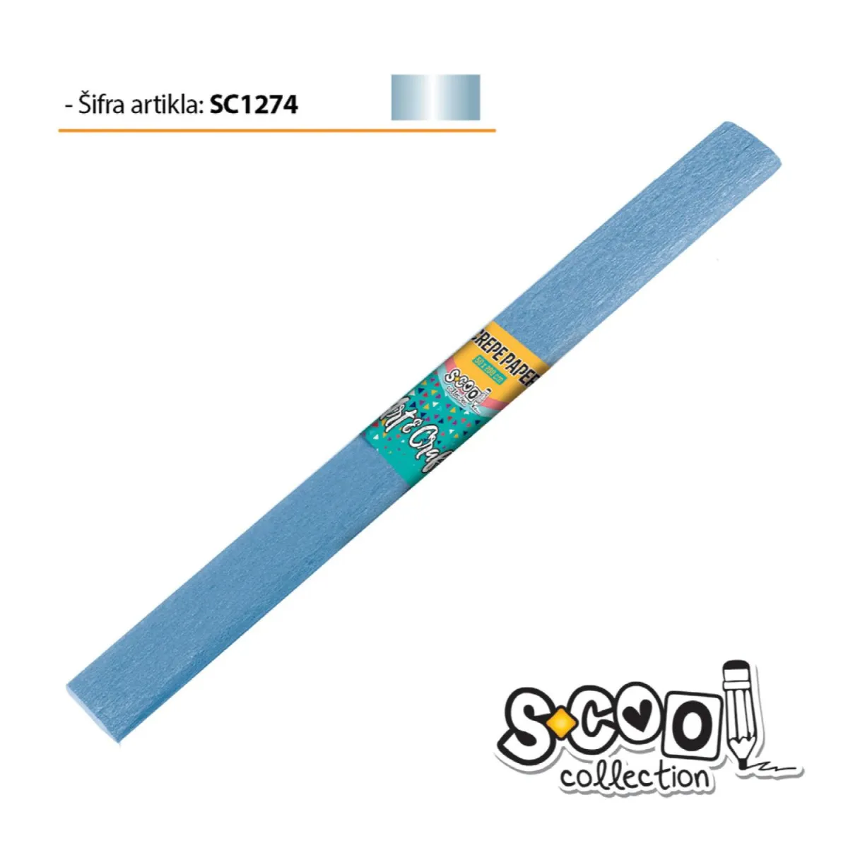 S-COOL Krep papir, biser srebrni sc1274-10 kom set
