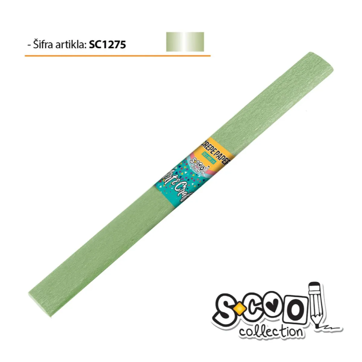 S-COOL Krep papir, biser zeleni sc1275-10 kom set