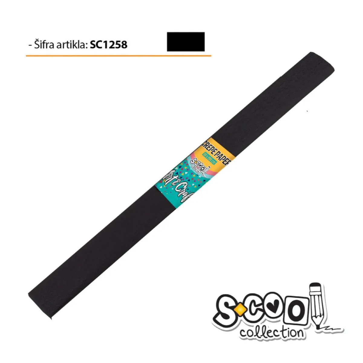 S-COOL Krep papir, crni sc1258-10 kom set
