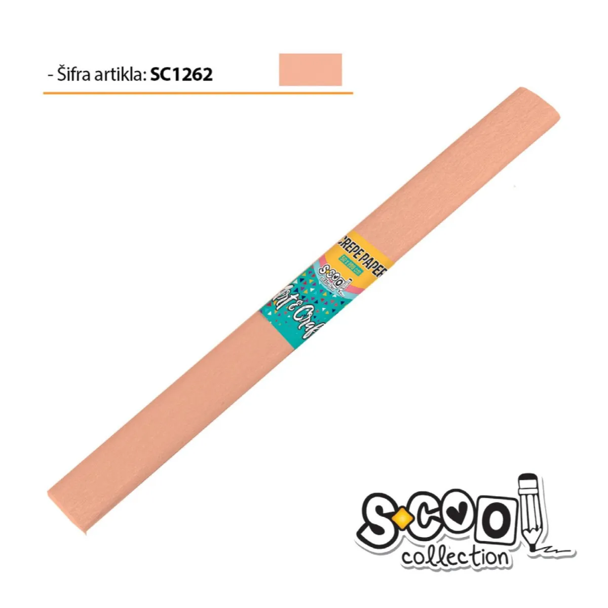 S-COOL Krep papir, kajsija sc1262-10 kom set