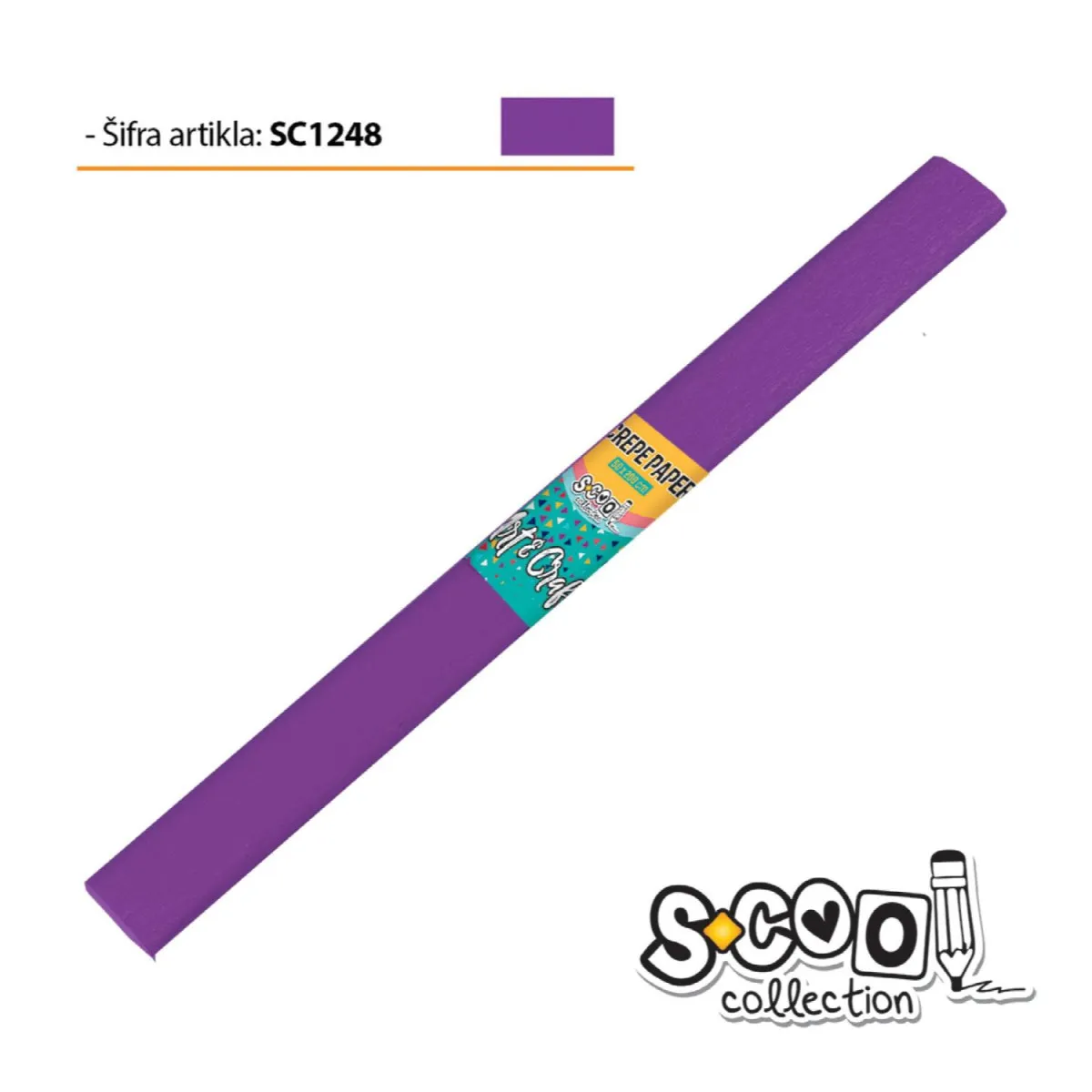 S-COOL Krep papir, lila sc1248-10 kom set