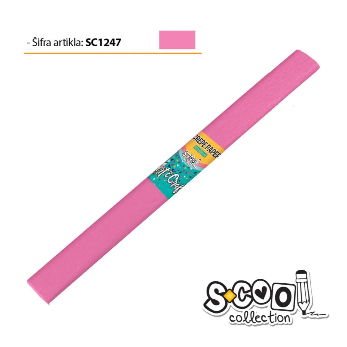 S-COOL Krep papir, roze sc1247-10 kom set