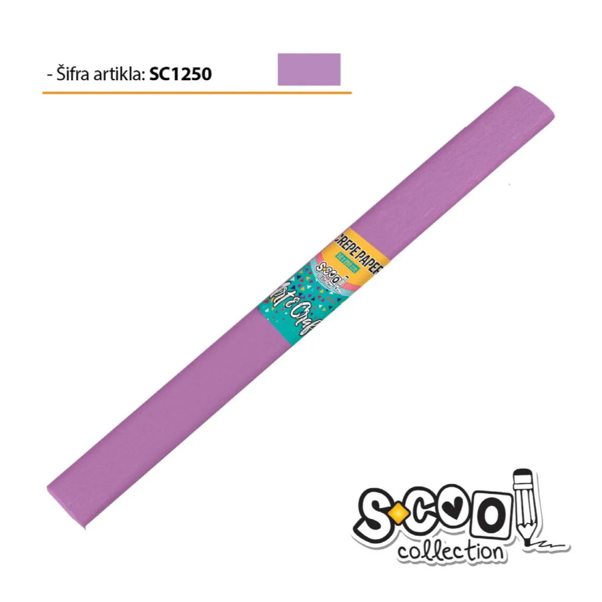 S-COOL Krep papir, svetlo ljubičasti sc1250-10 kom set
