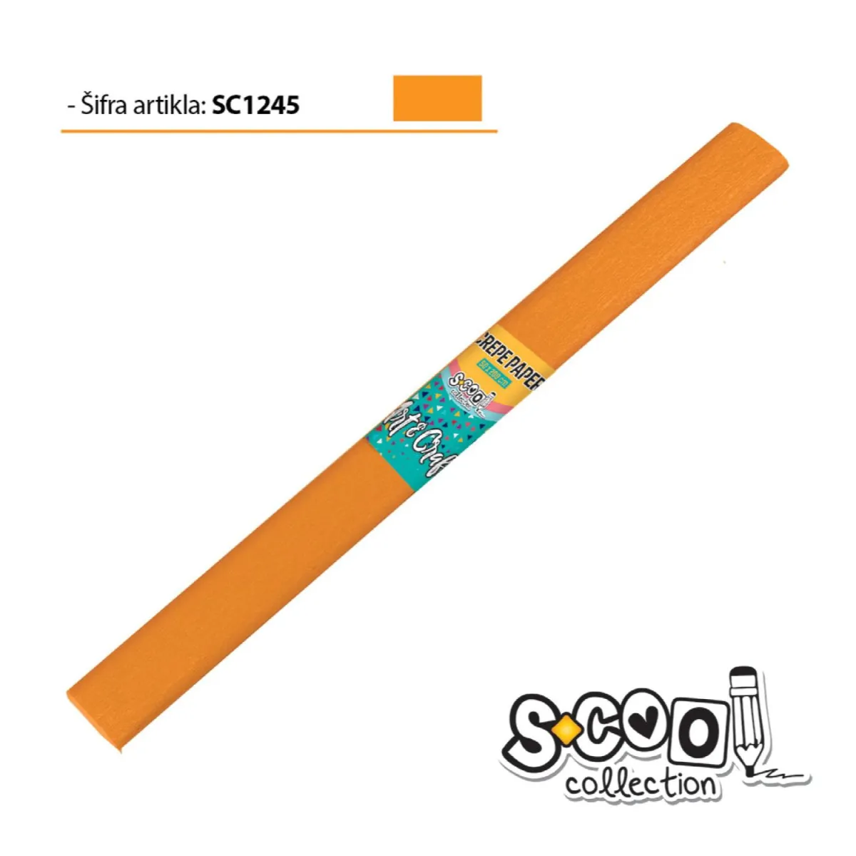 S-COOL Krep papir, svetlo narandžasti sc1245-10 kom set