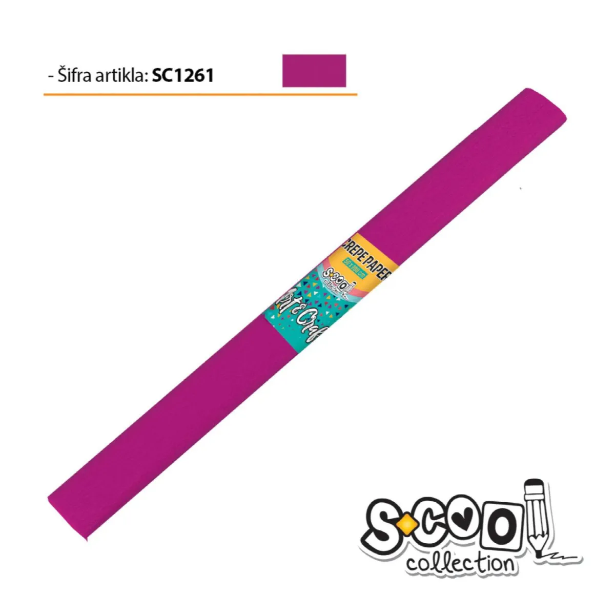 S-COOL Krep papir, tamno roze sc1261-10 kom set