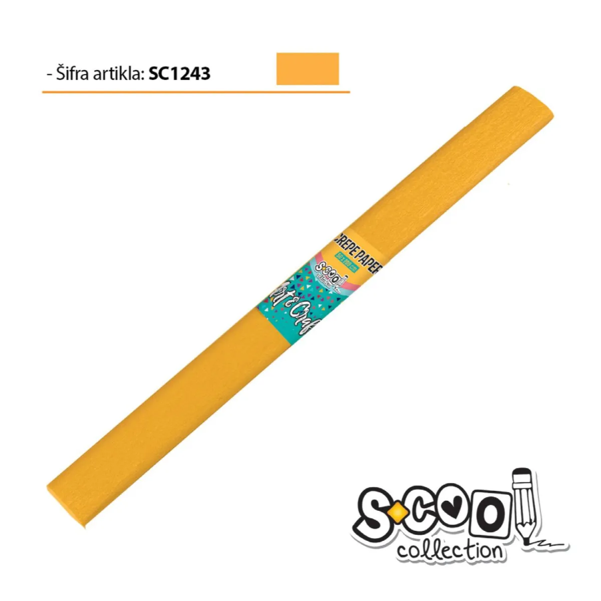 S-COOL Krep papir, tamno žuti sc1243-10 kom set