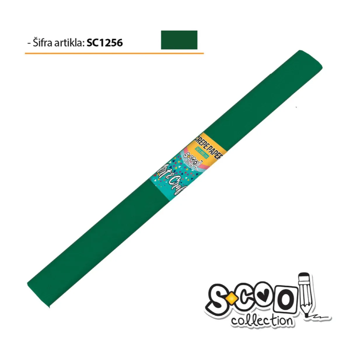 S-COOL Krep papir, tamno zeleni sc1256-10 kom set