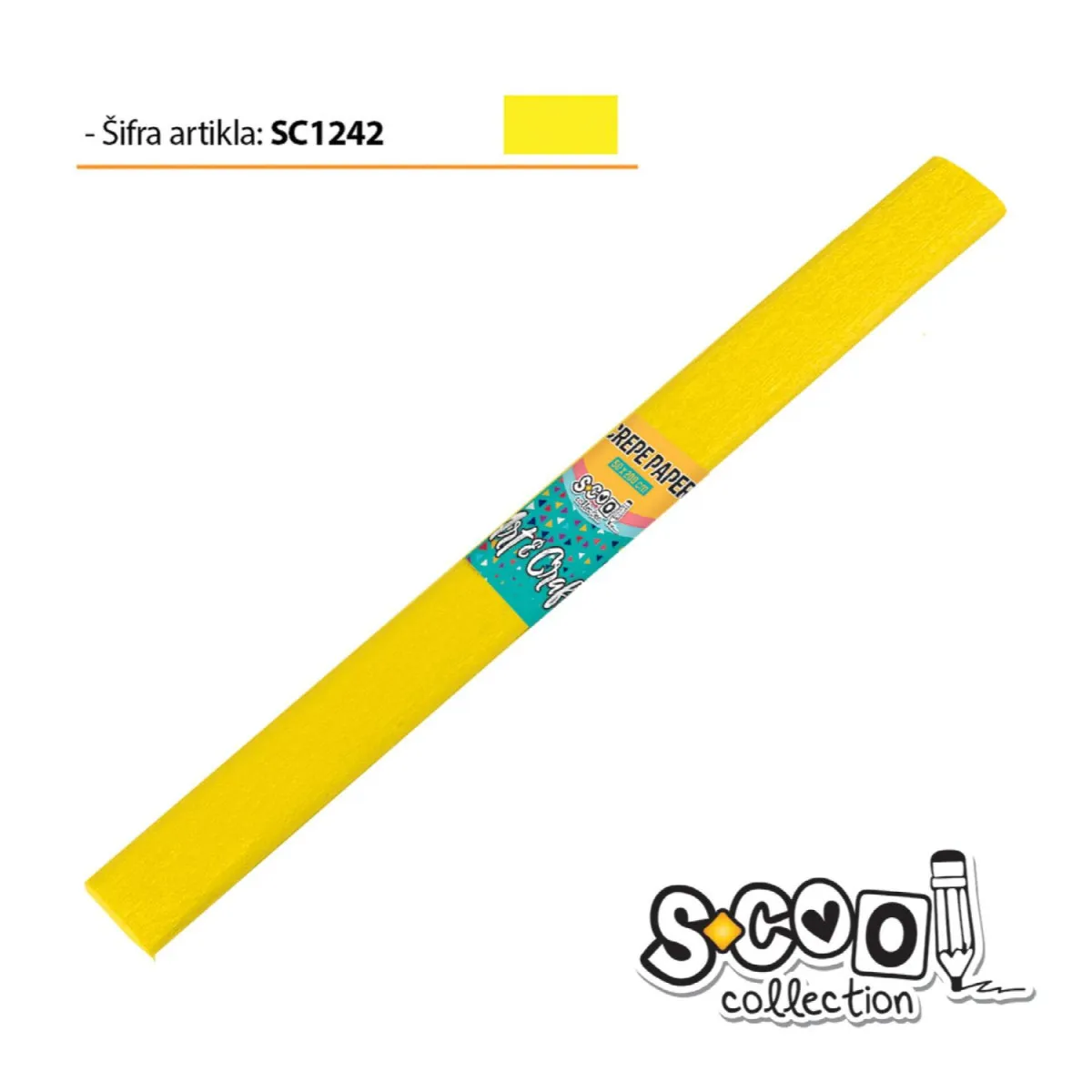 S-COOL Krep papir, žuti sc1242 -10 kom set
