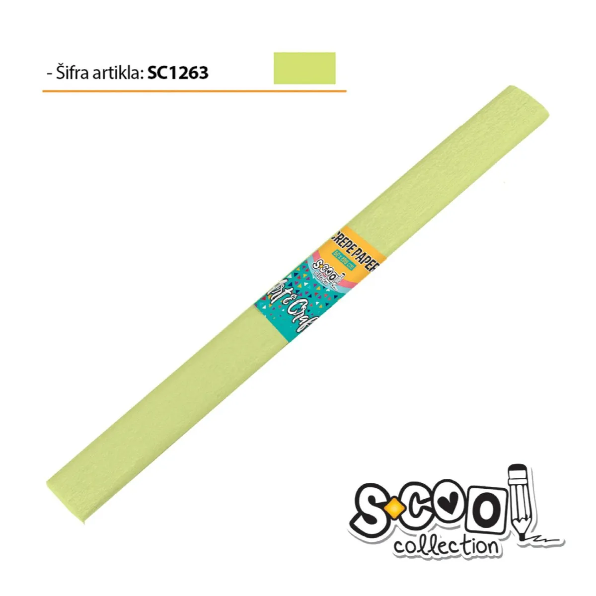S-COOL Krep papir, žuto-zeleni sc1263-10 kom set