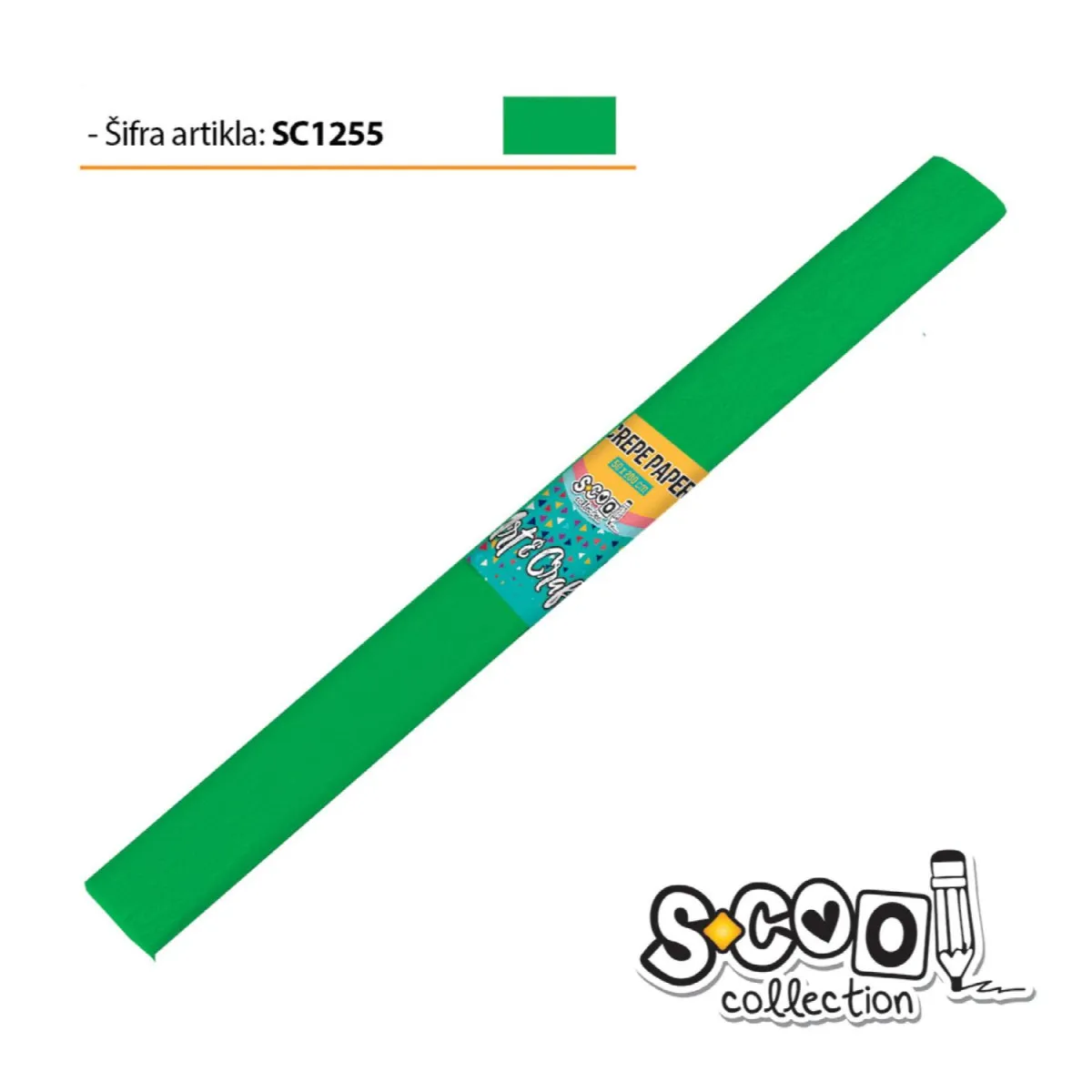 S-COOL Krep papir, zeleni sc1255-10 kom set